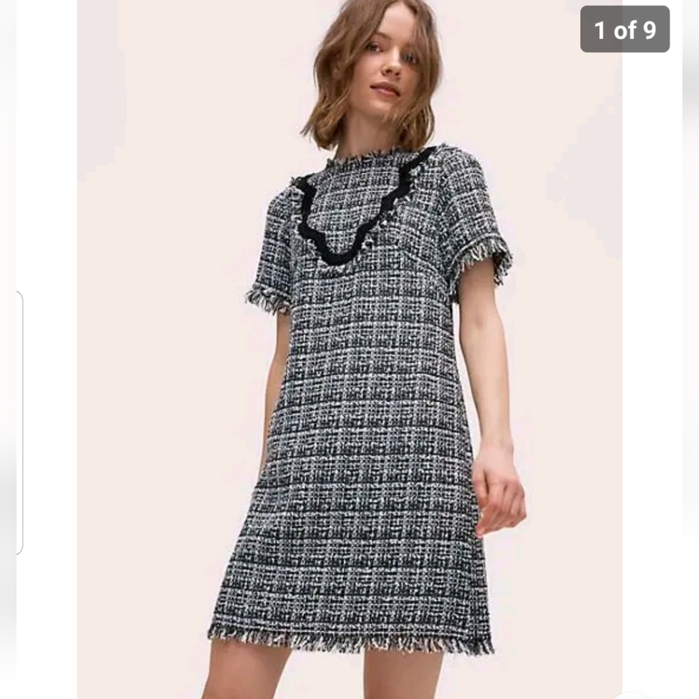 Kate Spade Tweed Scalloped Dress